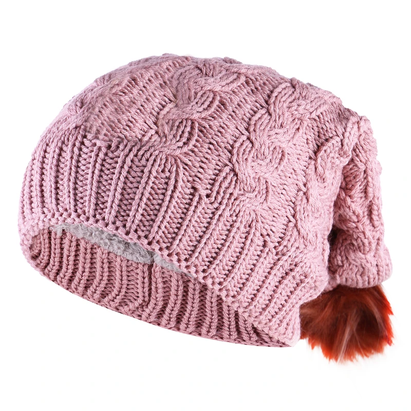 کلاه بافتنی مدل داخل خز طرح مارپیچ کد 110