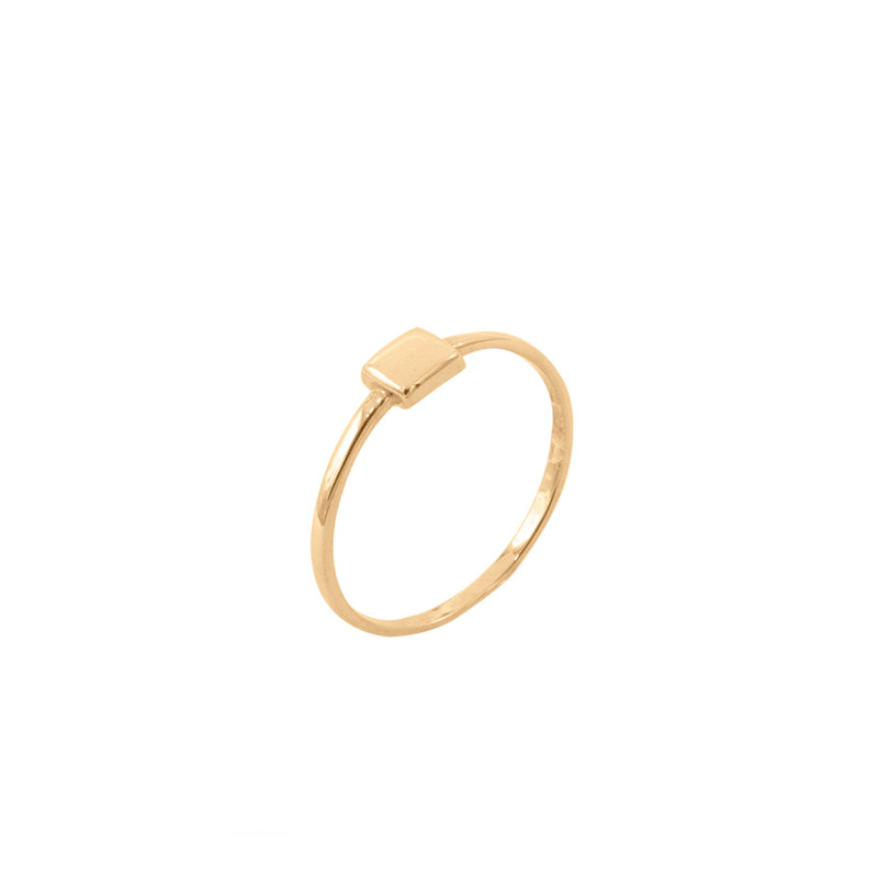 انگشتر طلا 18 عیار زنانه الی گالری مدل  مربع سایز 52