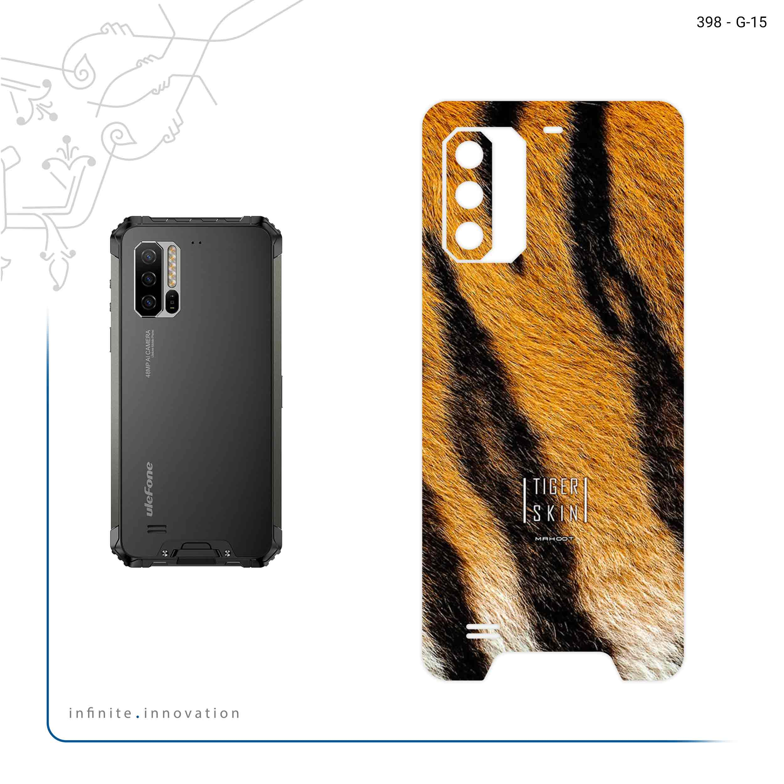 برچسب پوششی ماهوت مدل Tiger Skin مناسب برای گوشی موبایل یولفون Armor 7
