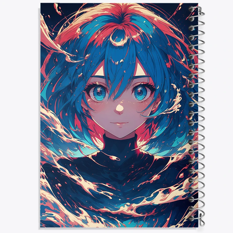 دفتر شطرنجی 50 برگ خندالو طرح دختر انیمه ای کد N4995