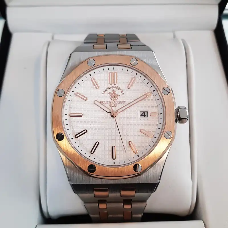 ست ساعت مچی عقربه ای زنانه و مردانه سانتا باربارا پولو راکت کلاب مدل SB.1.10464-5 و SB.1.10465-5