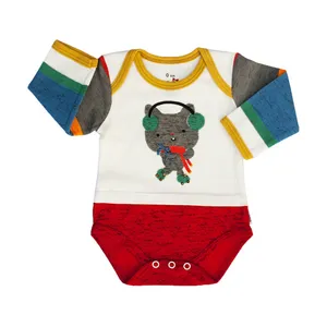  بادی آستین بلند نوزادی آدمک مدل گربه کد 02