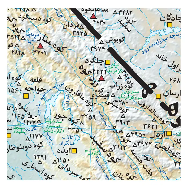نقشه ناهمواریها و حوضه رودخانه های ایران گیتاشناسی نوین کد L1492