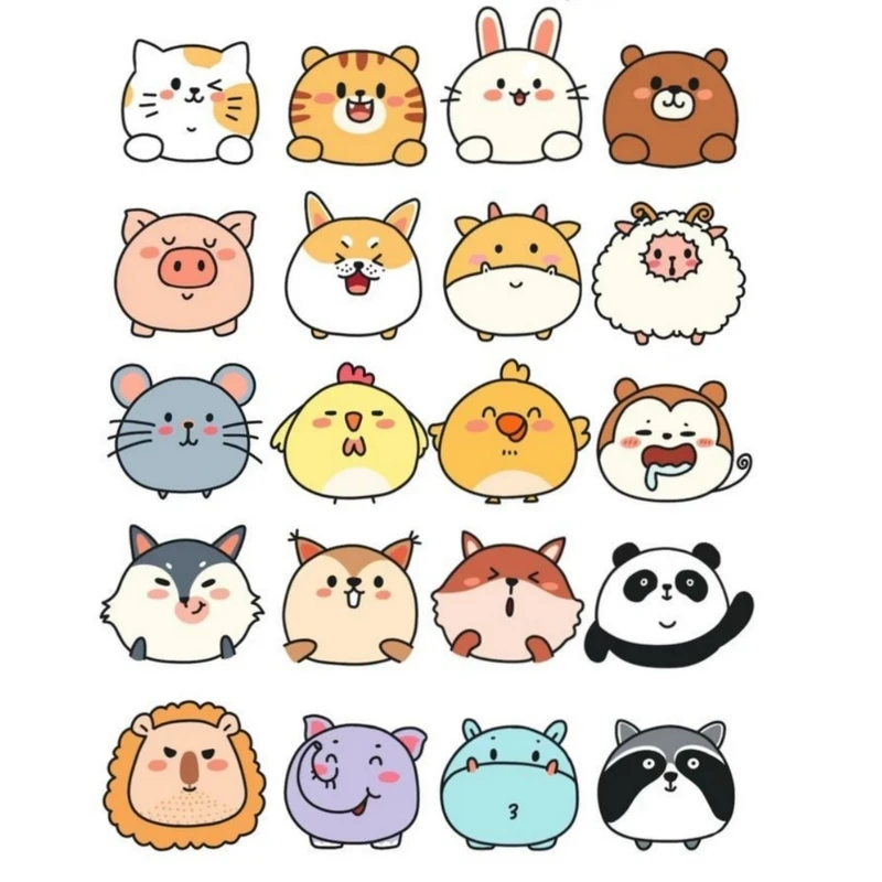 استیکر لب تاپ طرح حیوانات کد 2 مجموعه 20 عددی