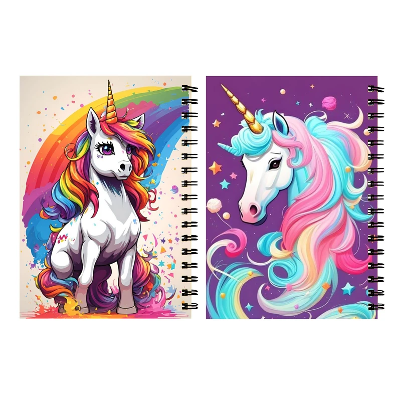دفتر مشق 60 برگ طرح یونیکورن کد 45 بسته 2 عددی