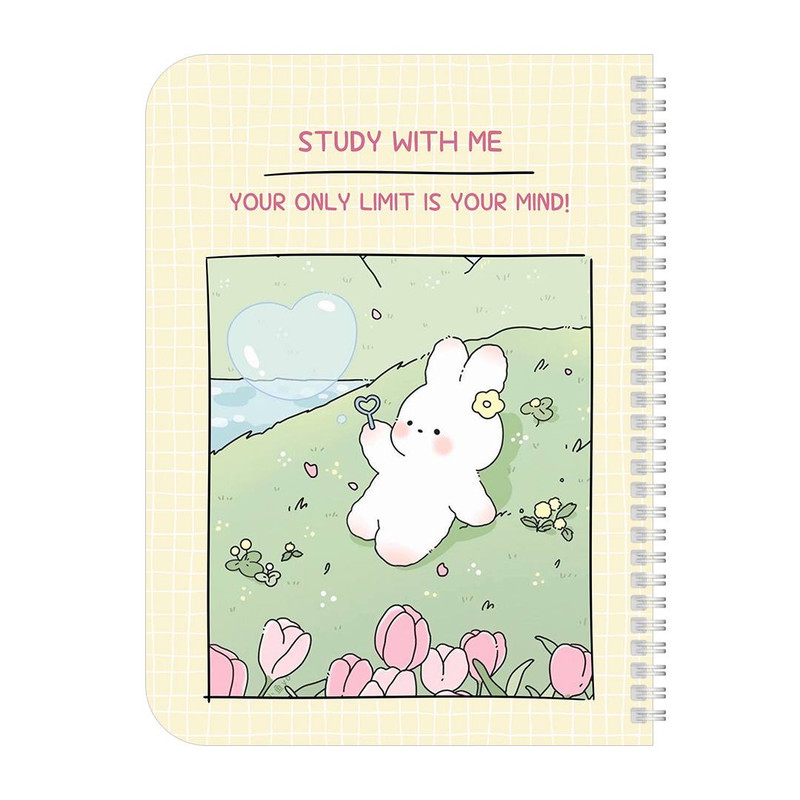 دفتر مشق 50 برگ مدل حاشیه دار طرح خرگوش و قلب