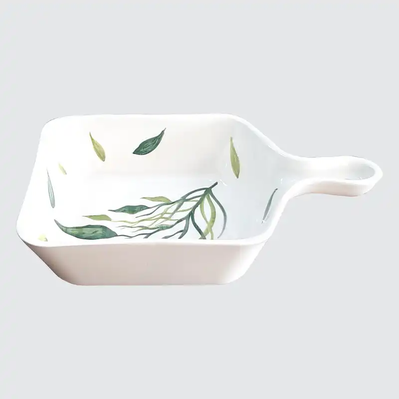 ظرف سرامیکی طرح برگ مدل تابه ای کد ZP23