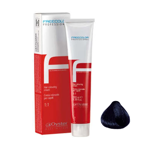 رنگ مو اویستر مدل Freecolor شماره 1/1حجم 100 میلی لیتر رنگ مشکی آبی