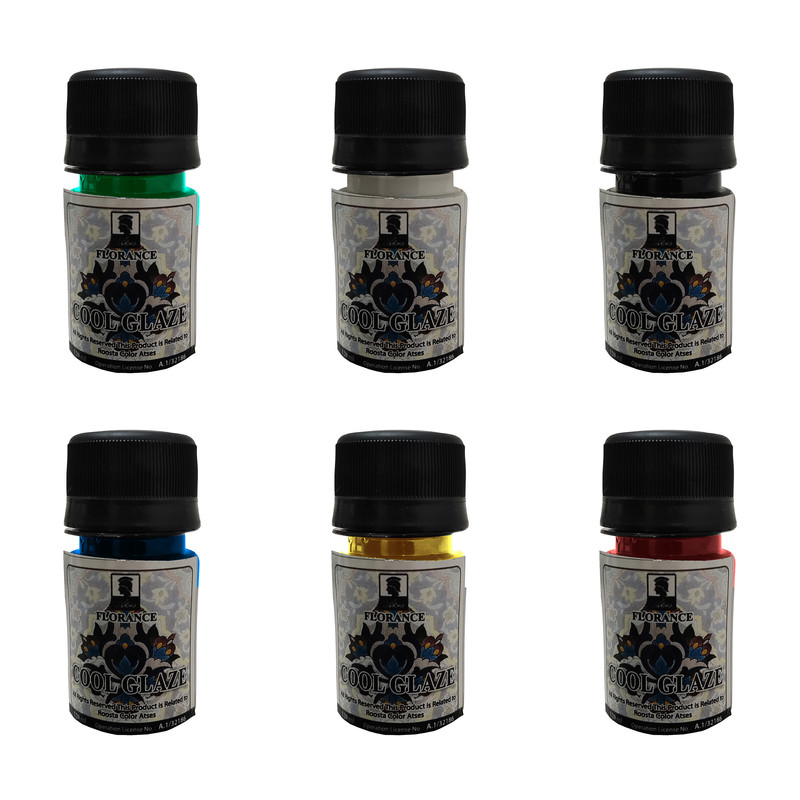 رنگ لعاب سرد فلورانس مدل SGS حجم 40 میلی لیتر بسته 6 عددی