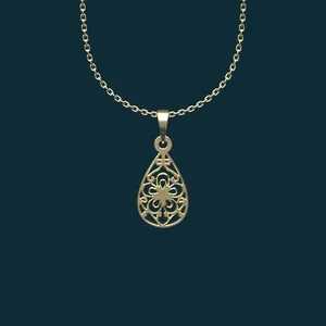 گردنبند طلا 18 عیار زنانه مدوپد مدل هندسی کد AA2-1-1271