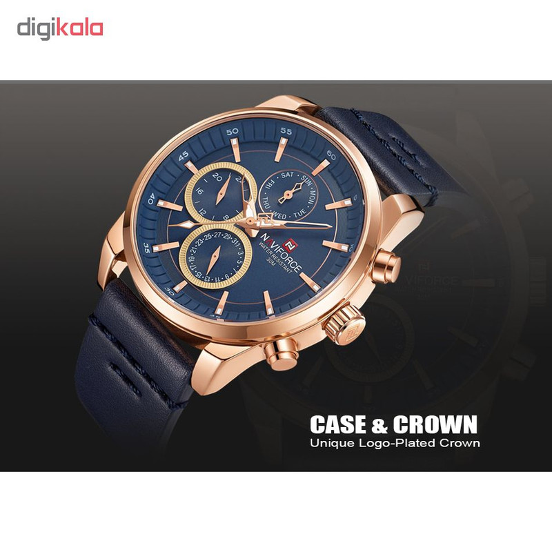 ساعت مچی عقربه ای مردانه نیوی فورس مدل NF9148M / SO -TA به همراه دستمال مخصوص نانو برند کلیر واچ