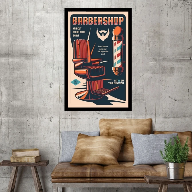 تابلو نوری بکلیت طرح پیرایش و آرایشگاه مردانه مدل لایت باکس B-MID-21070