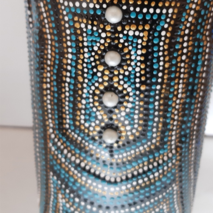 بطری شیشه ای طرح نقطه کوبی کد bn0036 بطری شیشه ای طرح نقطه کوبی کد bn0036