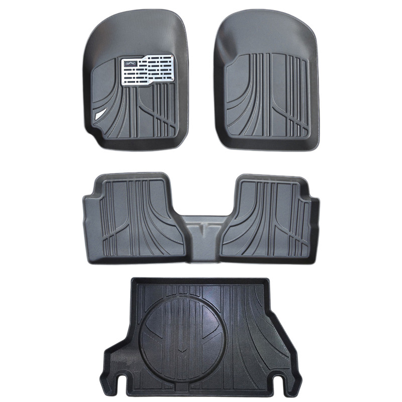 کفپوش سه بعدی خودرو مکس مدل SS-65 مناسب برای پراید 141 به همراه کفپوش سه بعدی صندوق خودرو