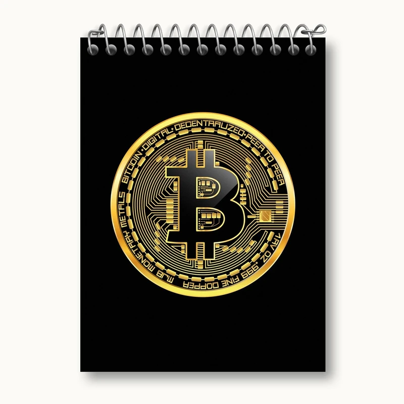 دفتر یادداشت 50 برگ خندالو مدل ارز دیجیتال بیت کوین کد 4083