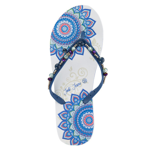 دمپایی لاانگشتی زنانه جوتی جینز مدل هندسی