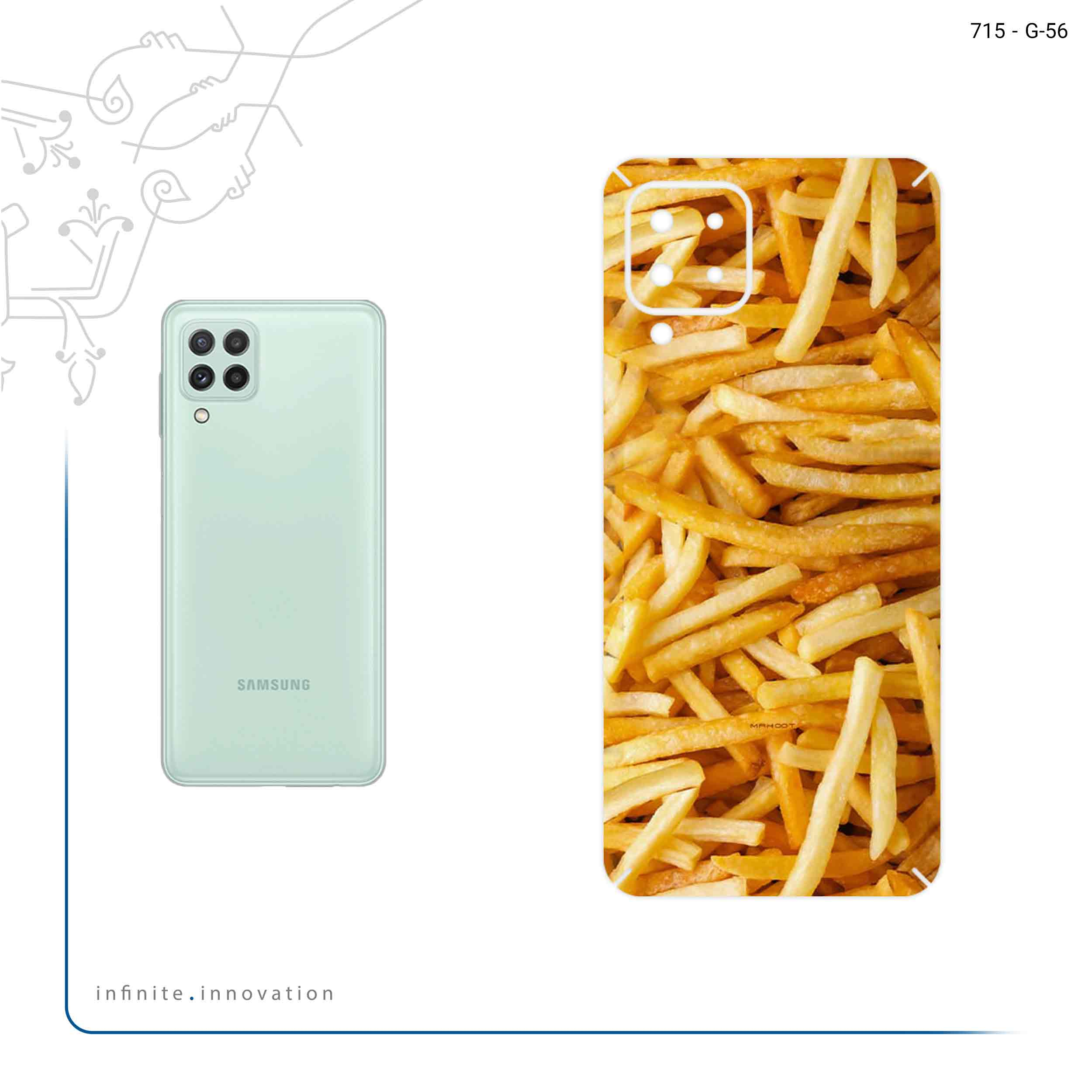 برچسب پوششی ماهوت مدل French fries مناسب برای گوشی موبایل سامسونگ Galaxy A22 4G