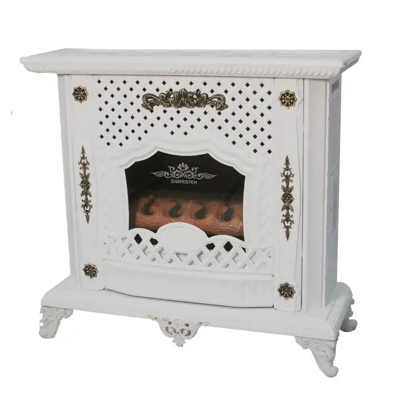 بخاری گازی شایسته طرح شومینه مدل کلاسیک حصیری