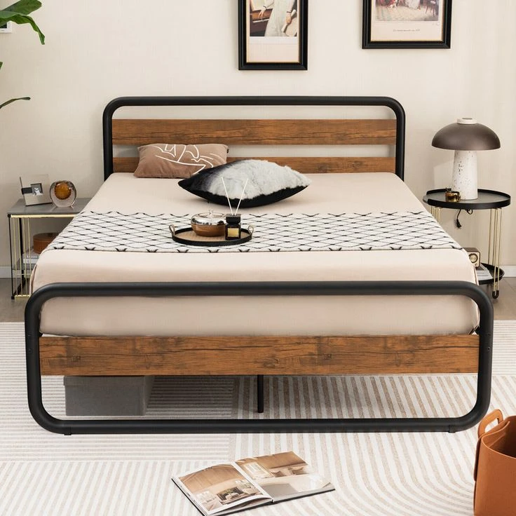 تخت‌خواب فلز دو نفره مدل G-TF31 سایز 140 * 200 سانتی‌متر