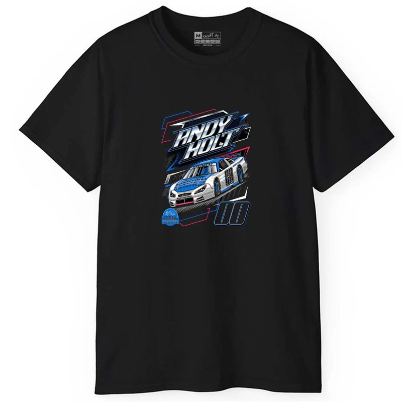 تی شرت آستین کوتاه مردانه پاد آفرین مدل اسپرت طرح ماشین مسابقه ای کد 0857