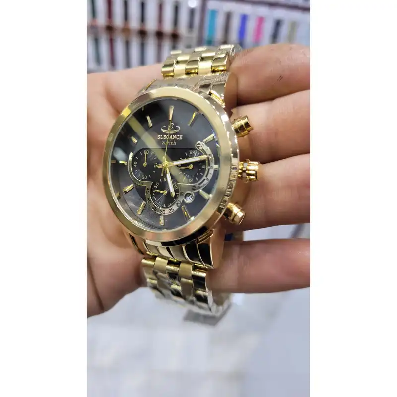 ساعت مچی عقربه‌ای مردانه الگانس مدل سه موتور فعال کرنوگراف کد 201