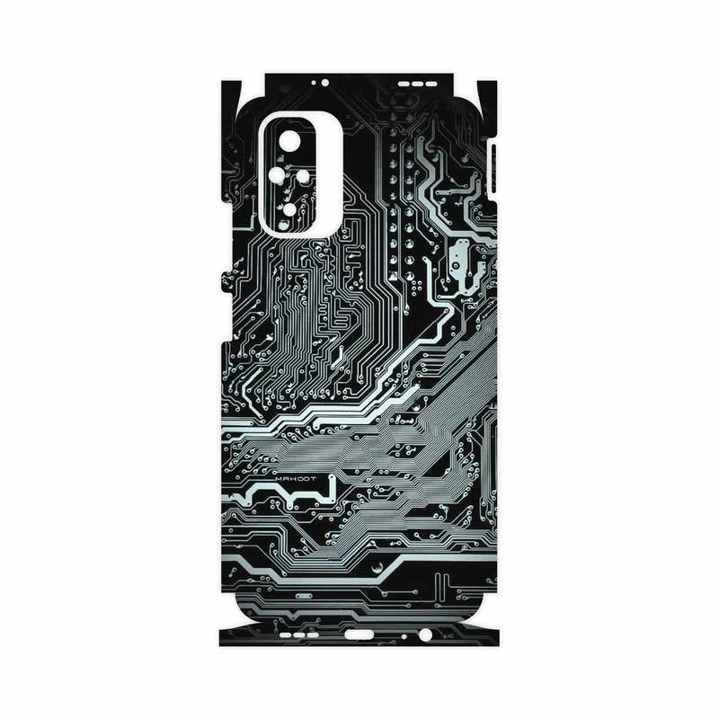 برچسب پوششی ماهوت مدل Black-Printed-Circuit-Board-FullSkin مناسب برای گوشی موبایل شیائومی Redmi Note 10s