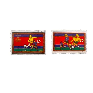 تمبر یادگاری طرح ورزشی مدل فوتبال کد var-919 مجموعه 2 عددی