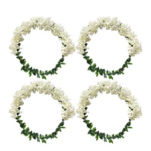 تاج مو دخترانه مدل گلریز و برگ زیتون 123 بسته 4 عددی