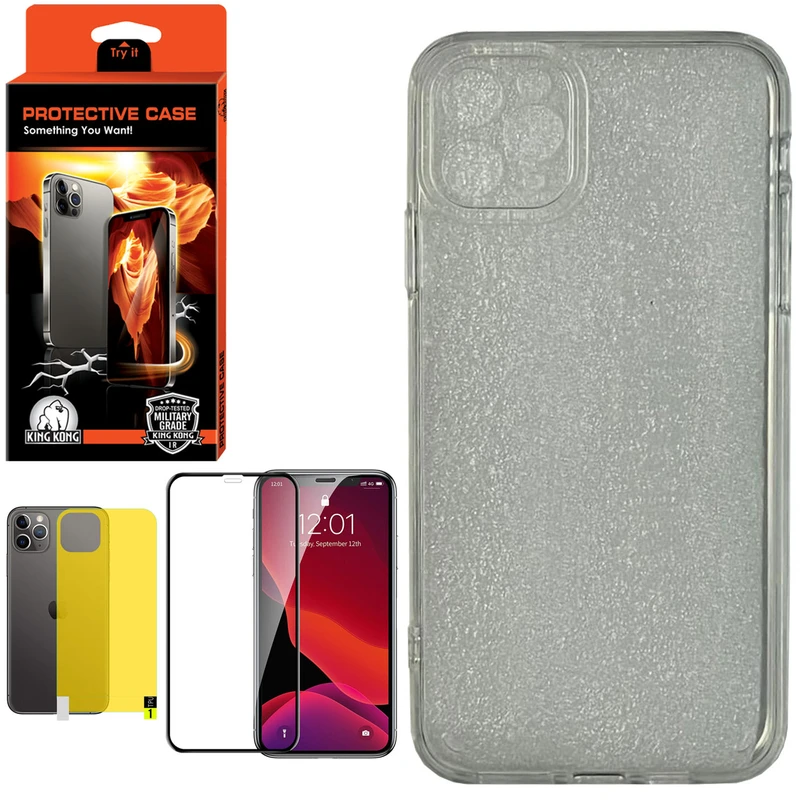 کاور کینگ کونگ مدل PCAAA مناسب برای گوشی موبایل اپل Iphone 11 Pro به همراه محافظ صفحه نمایش و محافظ پشت گوشی