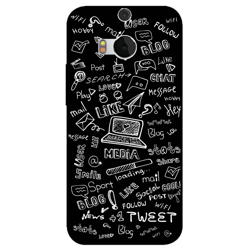 کاور مگافون طرح رسانه های اجتماعی مدل 1898 مناسب برای گوشی موبایل اچ تی سی One M8 