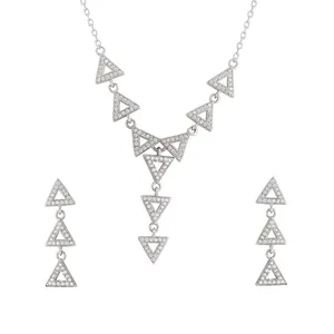 نیم ست نقره زنانه مدل مثلث کد M1136s