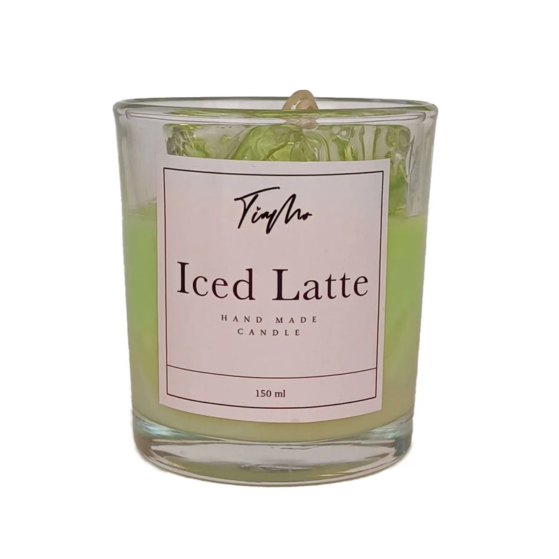 شمع دست ساز مدل ماچا لاته