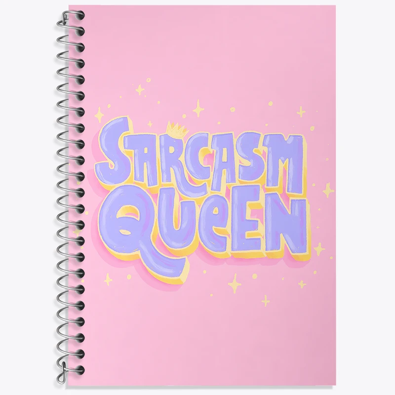 دفتر زبان 50 برگ خندالو مدل سه خط طرح Sarcasm Queen کد N2648