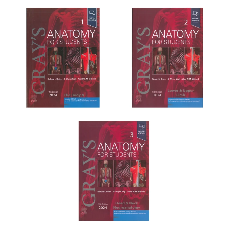 کتاب Grays Anatomy for students 2024 اثر آدام میچل و ریچارد دریک انتشارات Elsevier سه جلدی