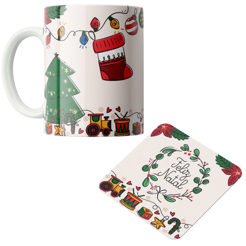 ماگ مدل کریسمس کد DKC660 به همراه زیر لیوانی