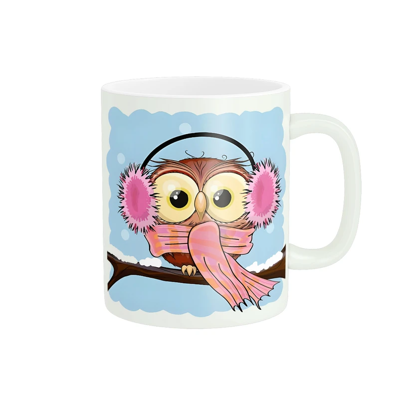 ماگ طرح  انیمه ی زمستانی جغد بامزه کد 1484