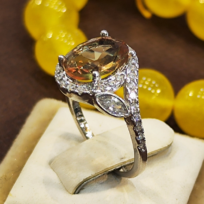 انگشتر نقره زنانه مدل الکساندریت 77 انگشتر نقره زنانه مدل الکساندریت 77