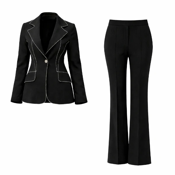 ست کت و شلوار رسمی زنانه مدل کلاسیک دمسه دوزی نورا Nora10001