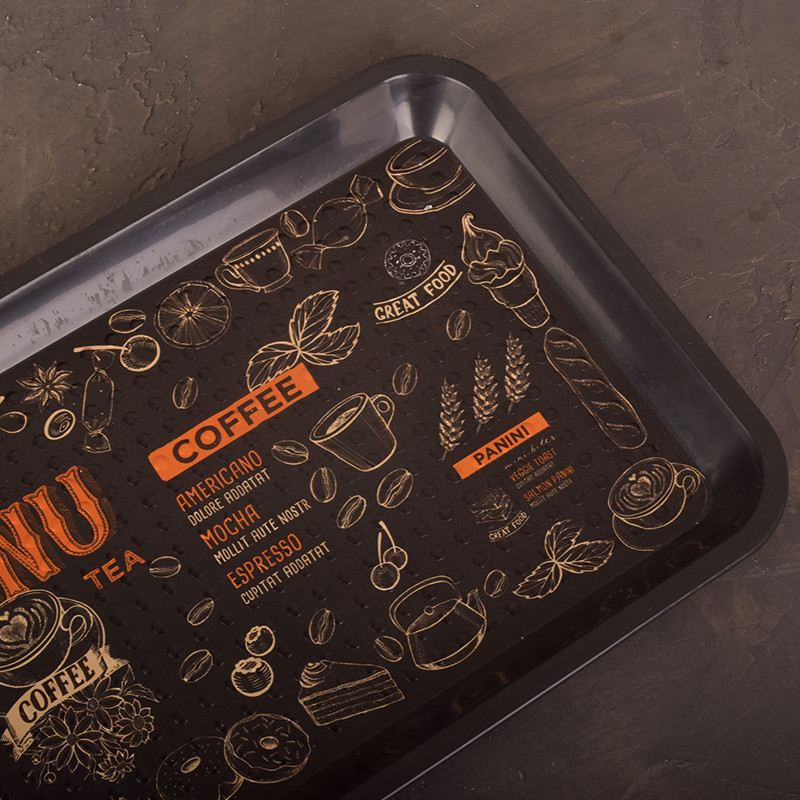 سینی بدون دسته مهروز طرح menu سایز 16*36 سانتی متر