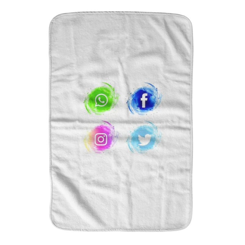 حوله دستی آی تمر مدل سوشیال مدیا کد 123 سایز 37x53 سانتی متر