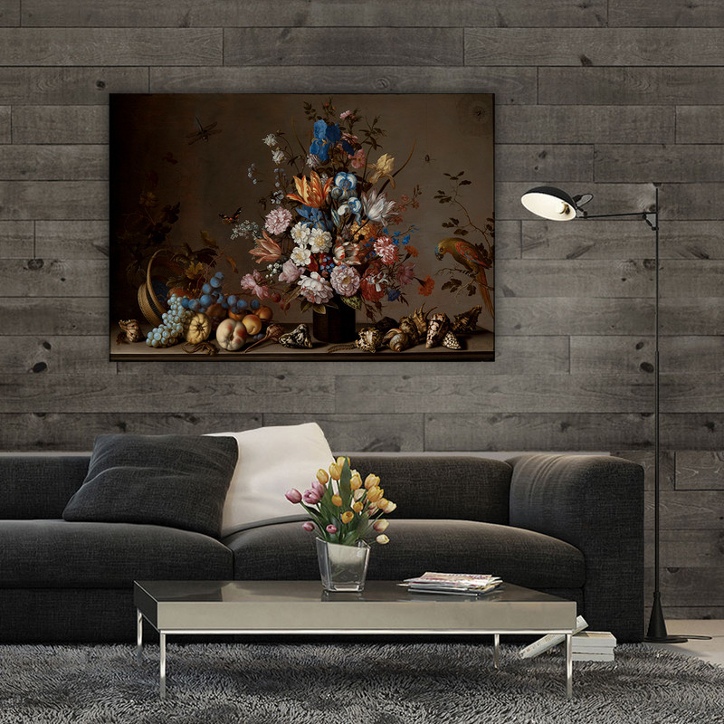 تابلو شاسی طرح گل و گلدان کد PR061