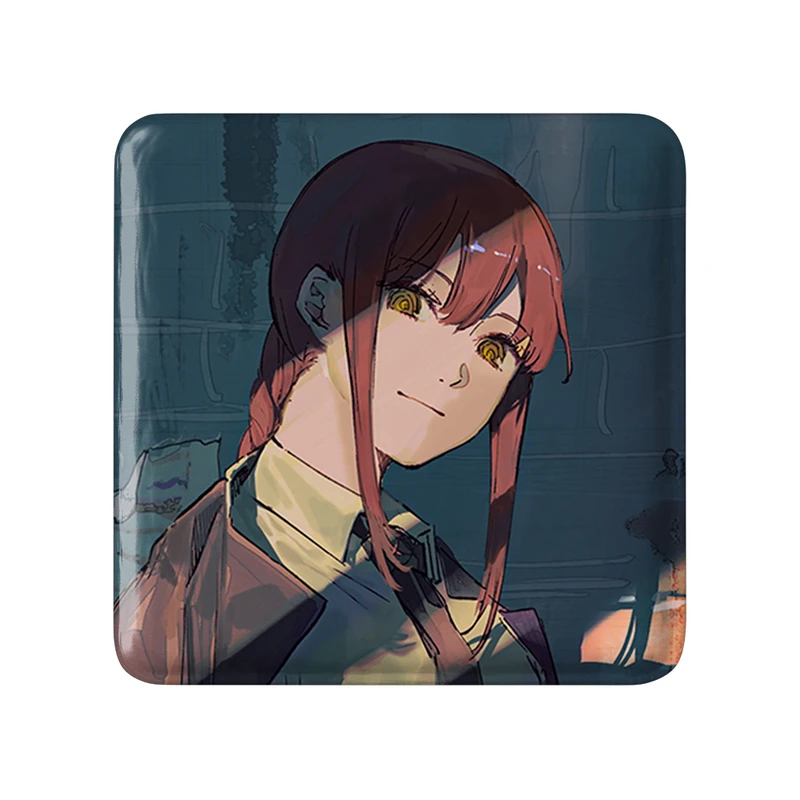 مگنت خندالو طرح ماکیما انیمه مرد اره ای Chainsaw Man  مدل مربعی کد 23189