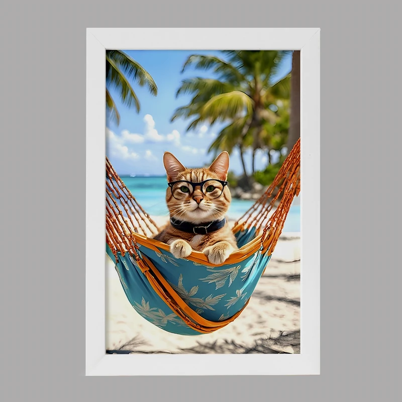 تابلو خندالو مدل گربه بامزه کد F7076