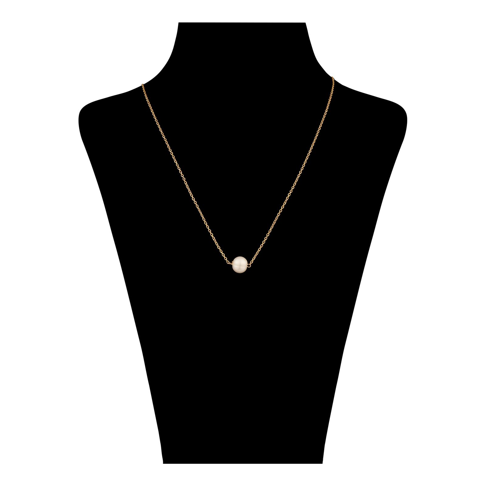 گردنبند طلا با طرح فلامینگو (حلقهای) 18 عیار زنانه پرسته مدل تک مروارید کد WN115 - - 2