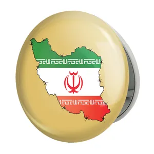 آینه جیبی خندالو طرح پرچم ایران مدل تاشو کد 23955 