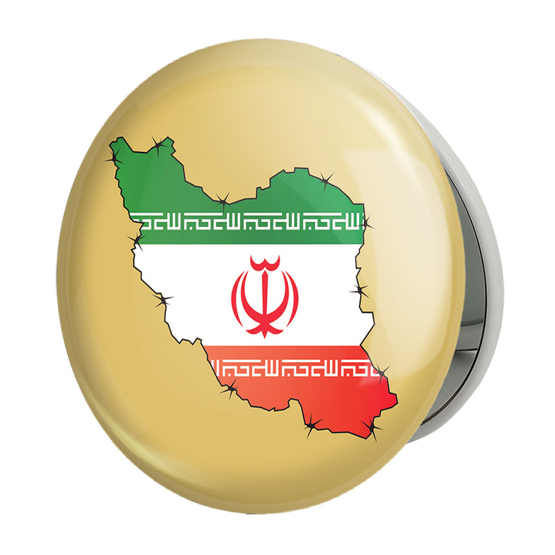 آینه جیبی خندالو طرح پرچم ایران مدل تاشو کد 23955 