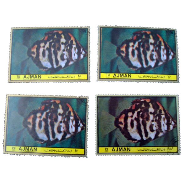تمبر یادگاری مدل ماهی کد bc-2258 بسته 4 عددی