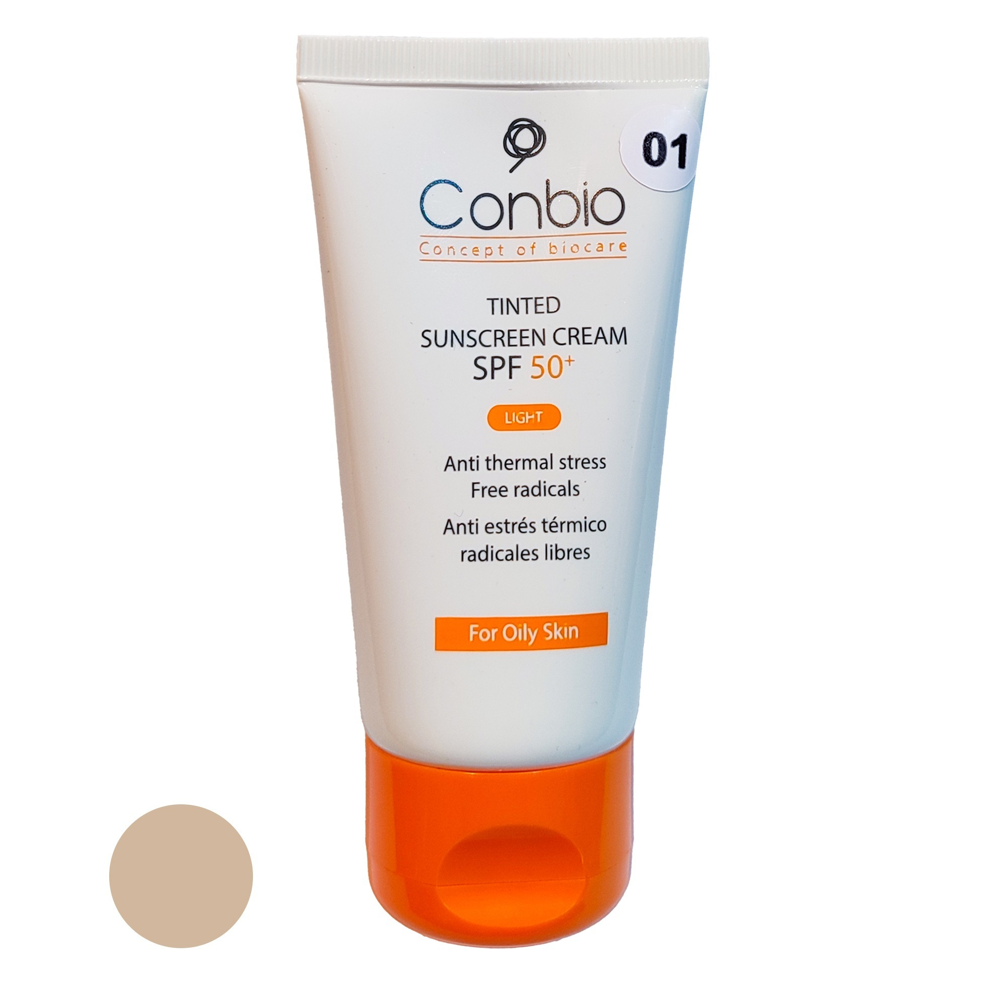 کرم ضد آفتاب رنگی کانبیو SPF 50 مدل L01 ‌محافظ UVA،UVB مناسب برای پوست‌های چرب حجم 50 میلی‌لیتر