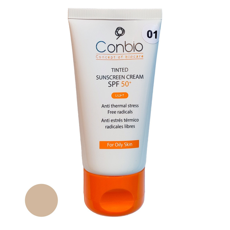 کرم ضد آفتاب رنگی کانبیو SPF 50 مدل L01 محافظ UVA،UVB مناسب برای پوست های چرب حجم 50 میلی لیتر