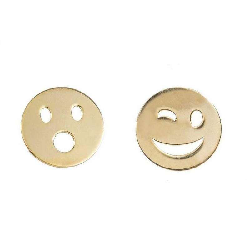 گوشواره طلا 18 عیار زنانه قیراط طرح ایموجی لبخند کد GH4562